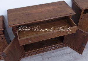 Credenza in legno massello di noce arte povera da 120 cm